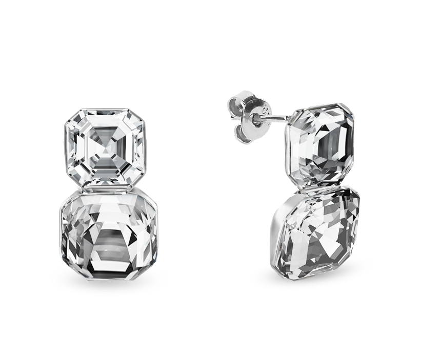 Levně Náušnice čiré se Swarovski Elements Imperial Duo KT44802CC Krystal