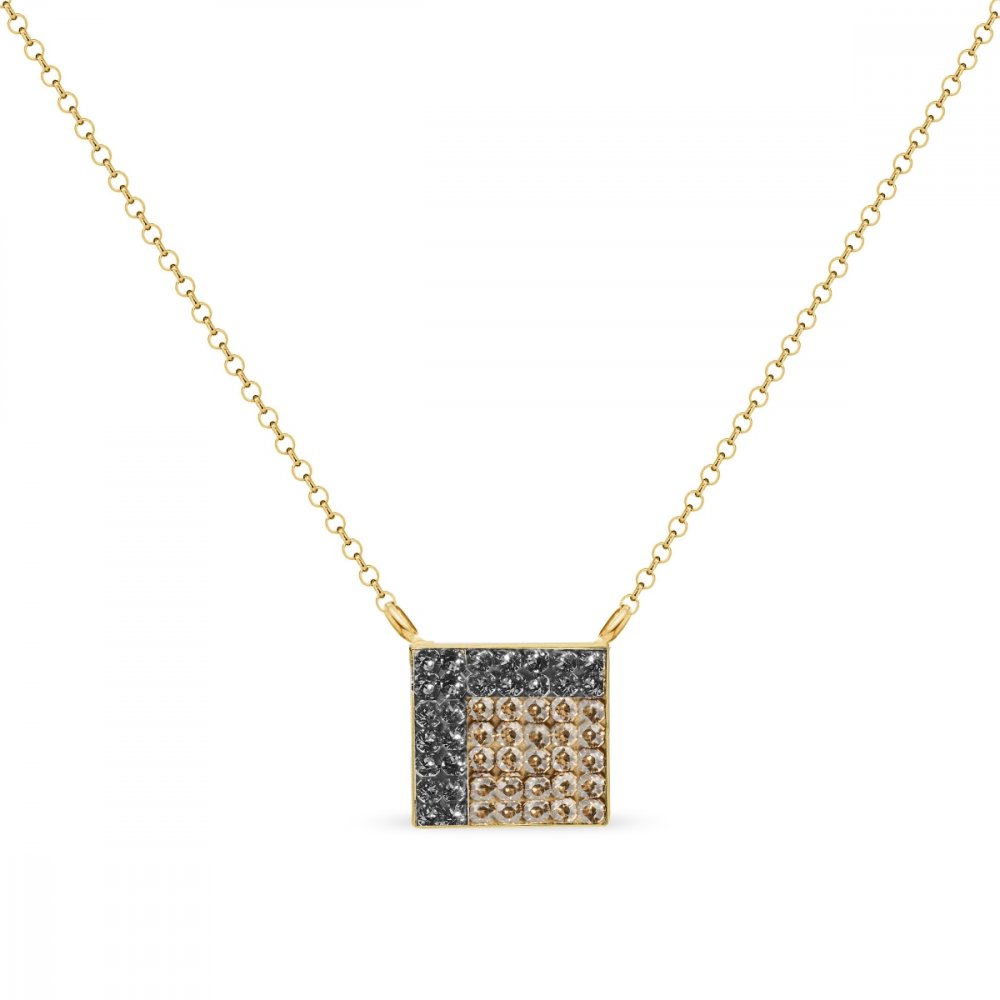 Levně Náhrdelník šedý se Swarovski Elements Kingdom NNGFM7SNGS Silver Night