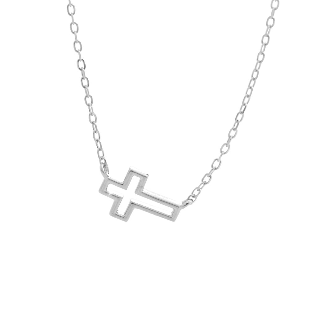 Stříbrný náhrdelník s motivem kříže