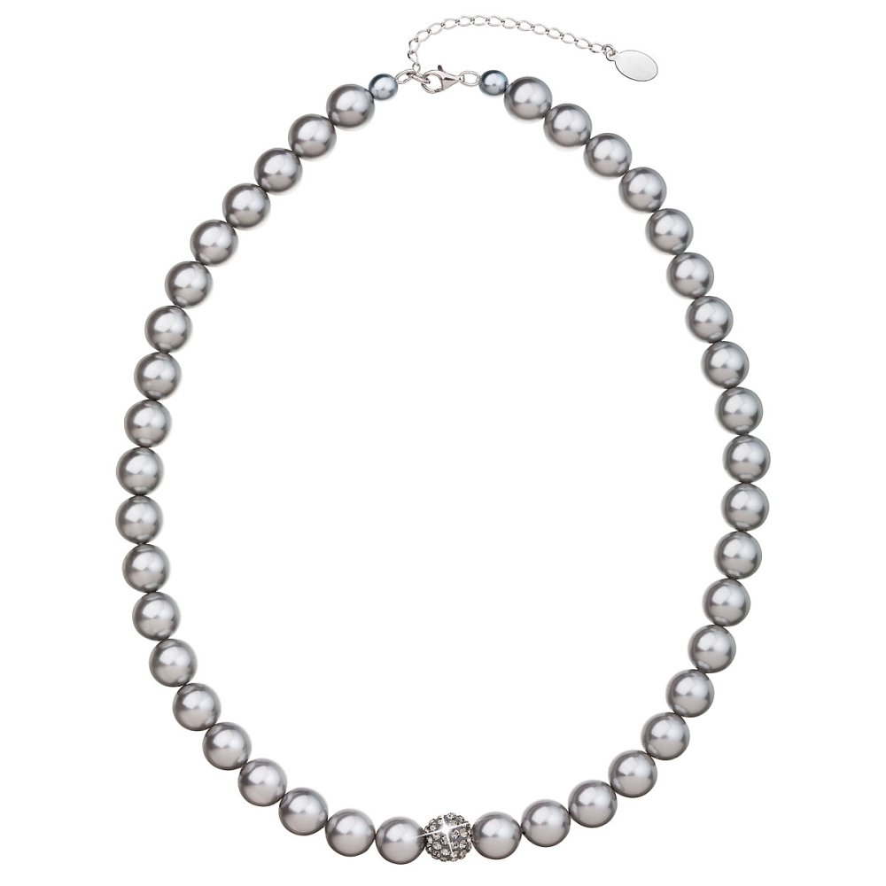 Levně Náhrdelník šedá perla se Swarovski Elements 32011.3 Light Grey