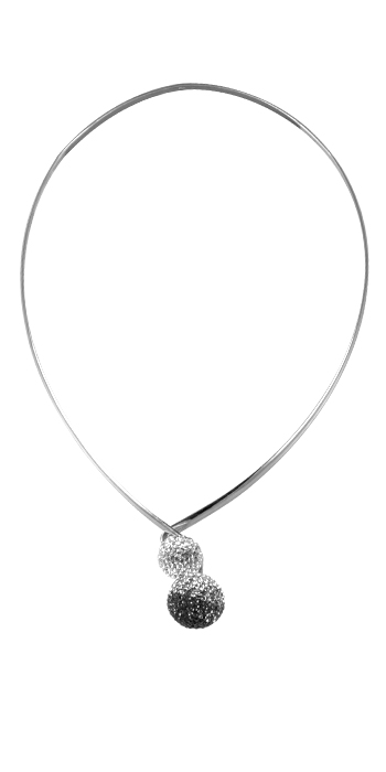 Levně Náhrdelník se Swarovski Elements kulička Krystal Jet