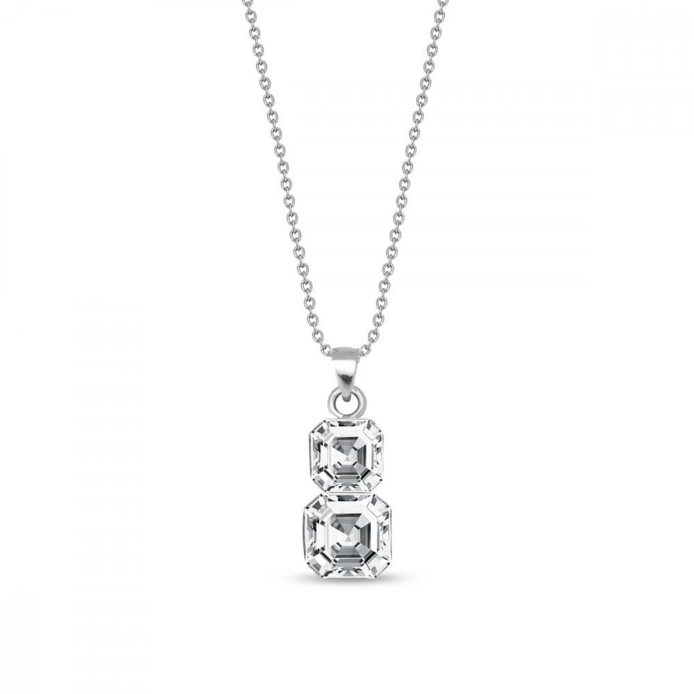 Náhrdelník čirý se Swarovski Elements Imperial Duo NT44802CC Krystal