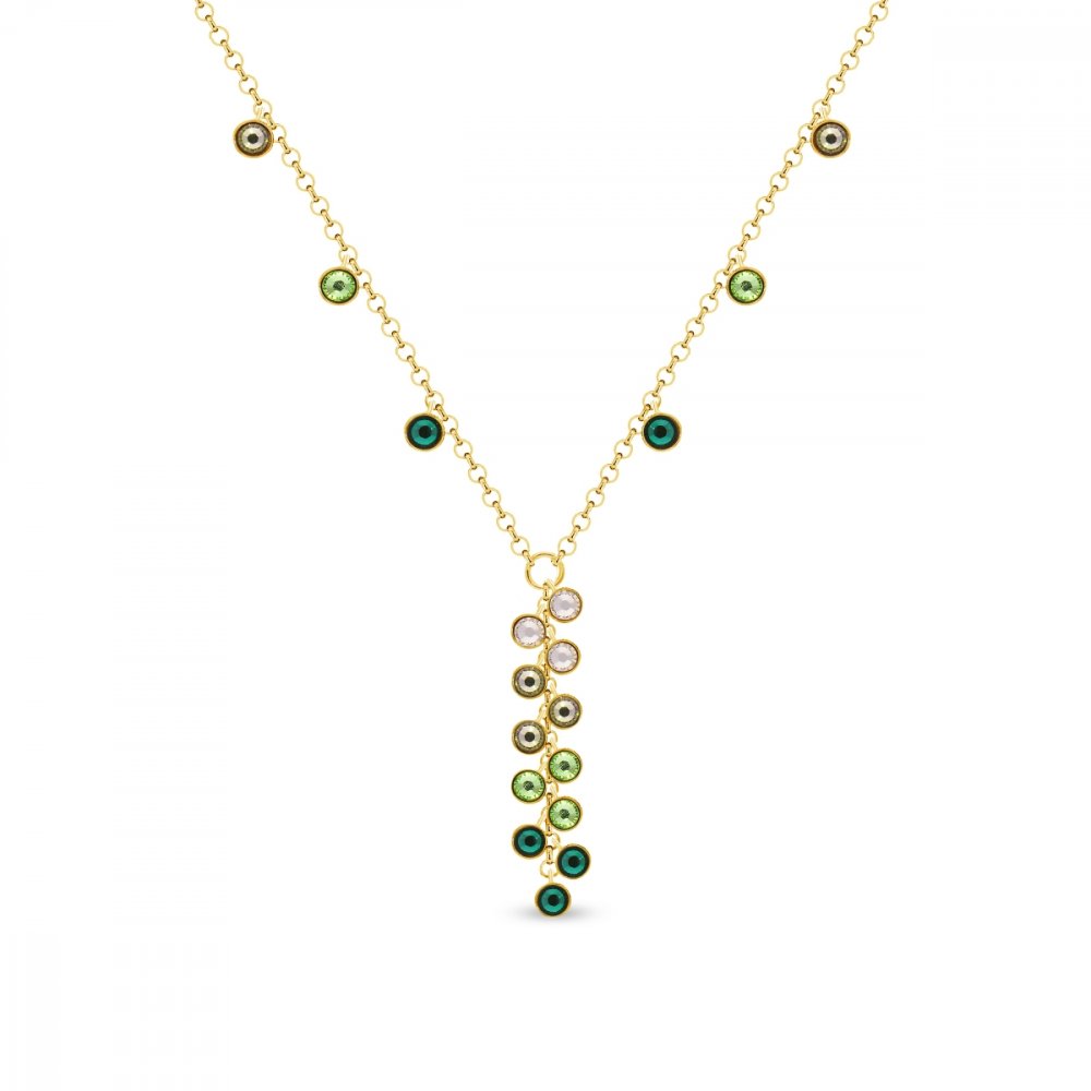 Náhrdelník zelený se Swarovski Elements Milipedo NKGROLO2038EM Emerald