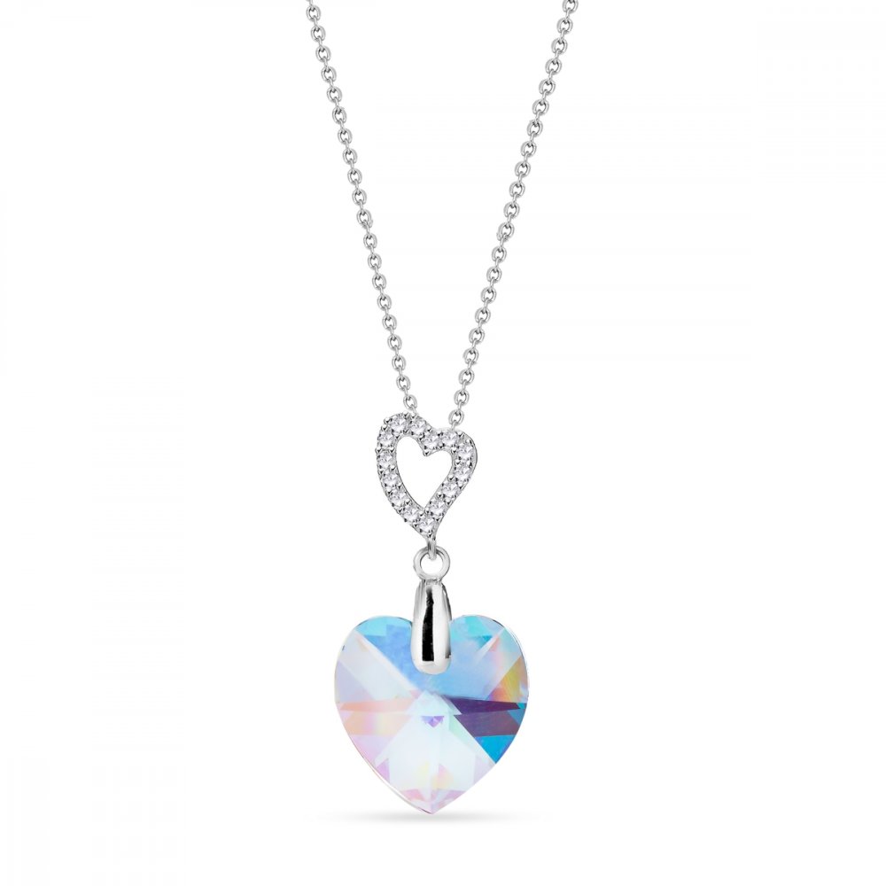 Levně Náhrdelník duhový se Swarovski Elements Amore NCS622814AQAB AB
