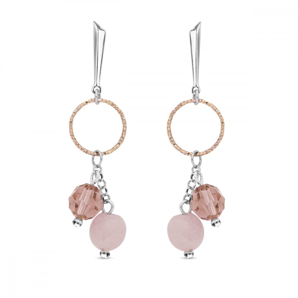 Stříbrné náušnice růžové Delicado K5000VR8RQ Vintage Rose