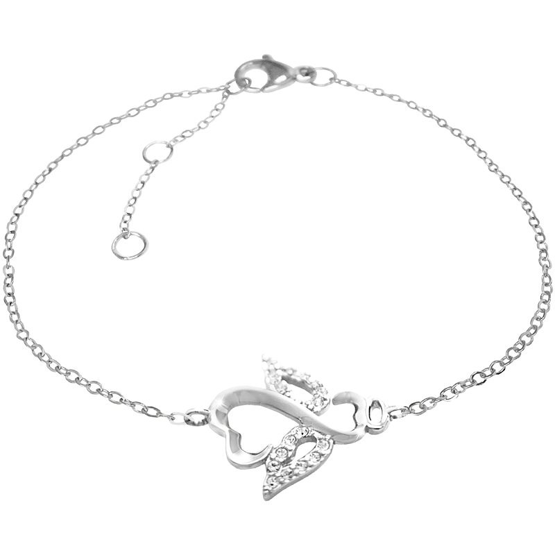 Stříbrný náramek čirý se Swarovski Elements krystaly Anděl Krystal