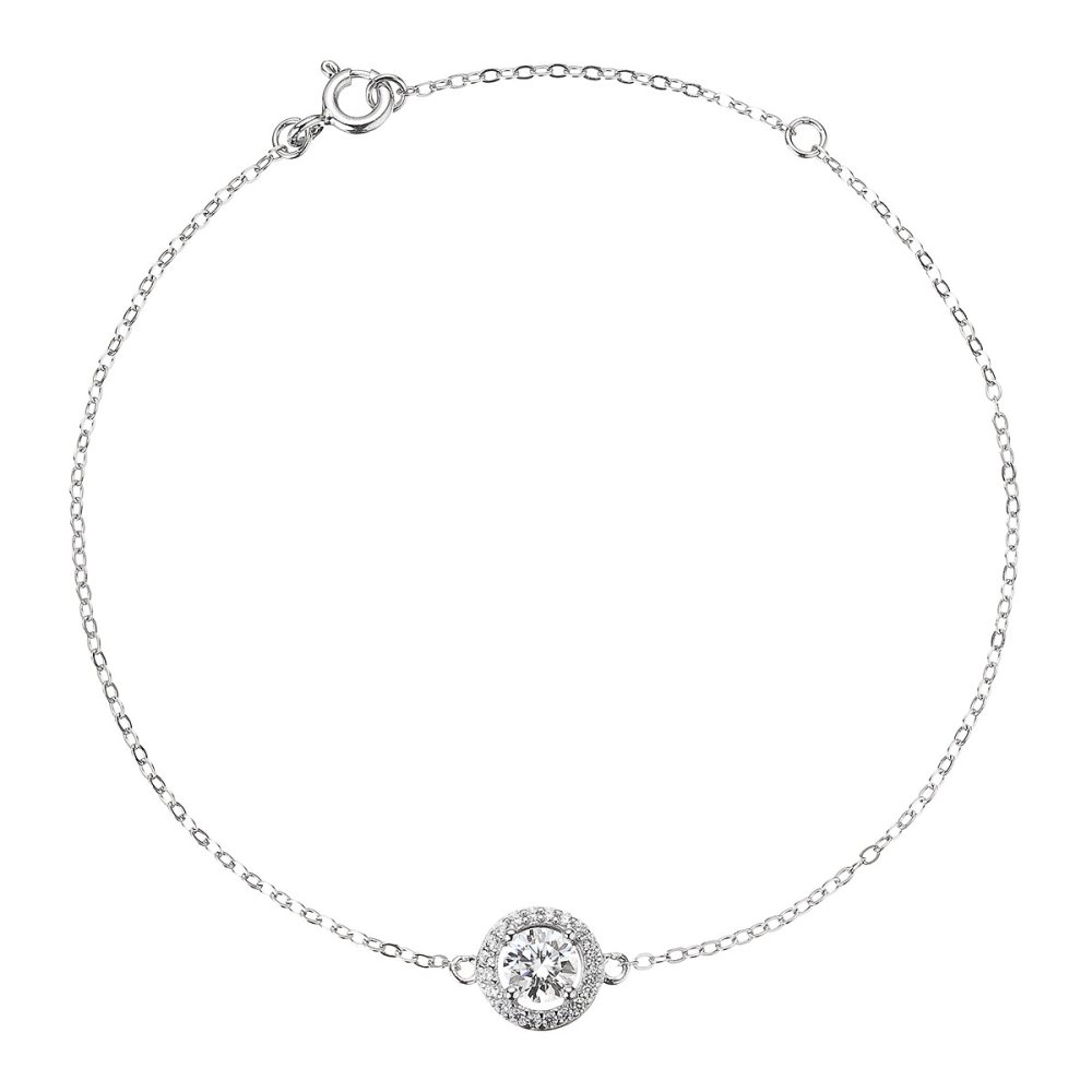Stříbrný náramek AURORA 13M00001 moissanite