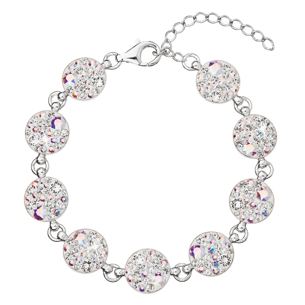 Levně Stříbrný náramek se Swarovski krystaly ab efekt 33048.2 AB