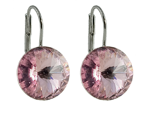 Levně Náušnice Rivoli se Swarovski Elements Light Rose 14 mm světle růžové