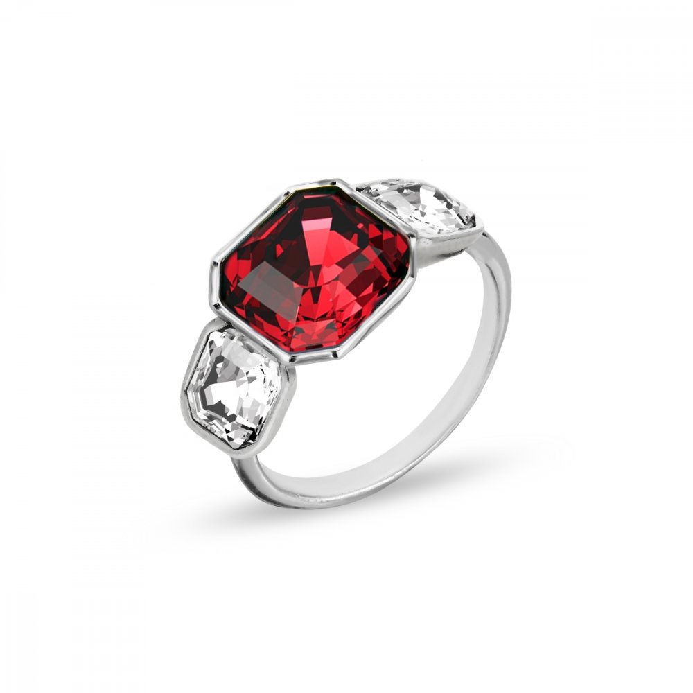 Prsten červený se Swarovski Elements Imperial Trio P44803SCC Scarlet 56