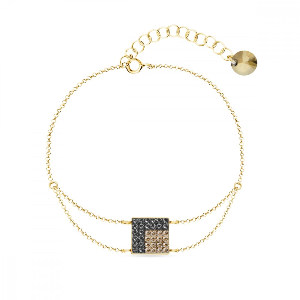 Náramek šedý se Swarovski Elements Kingdom BGROLOFM6SNGS Silver Night