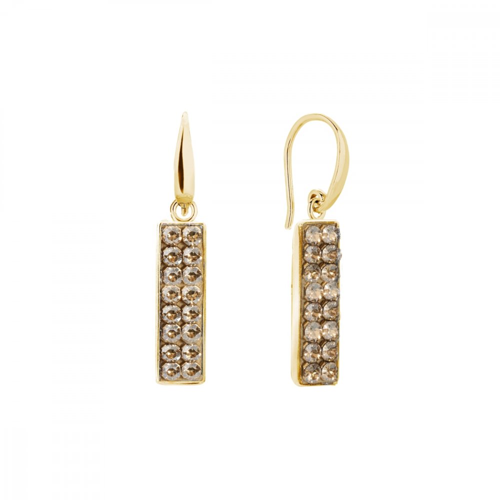 Levně Náušnice zlaté se Swarovski Elements Glow KWGFMP1GS Golden Shadow