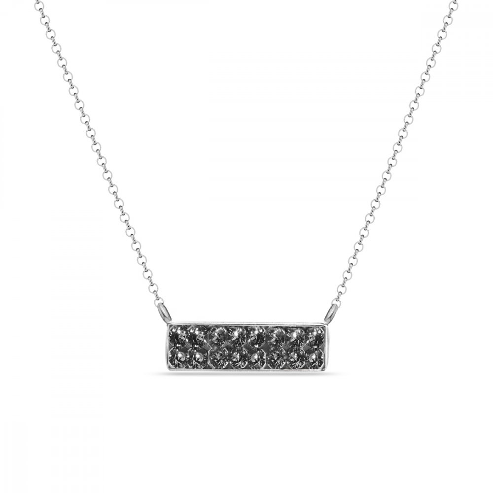 Náhrdelník šedý se Swarovski Elements Radiance NFMP2SN Silver Night