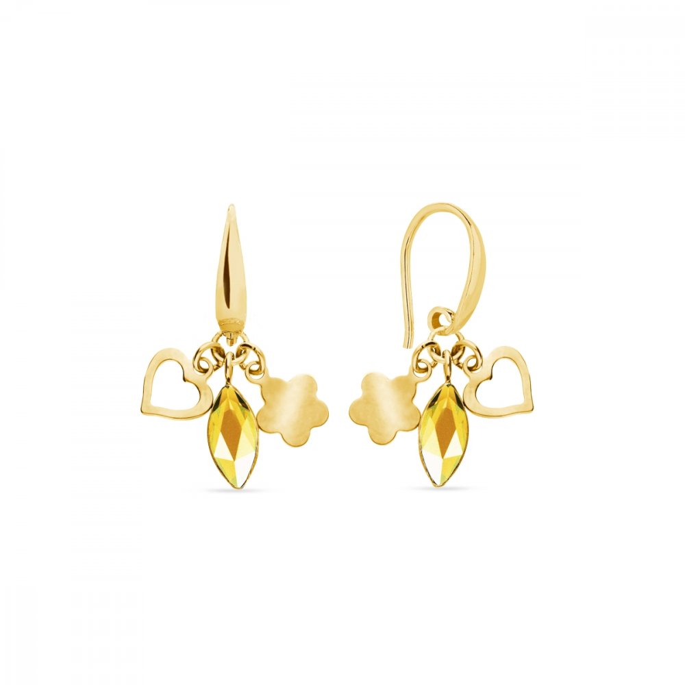 Náušnice žluté se Swarovski Elements Serenity KWGMIX2201SF Sunflower