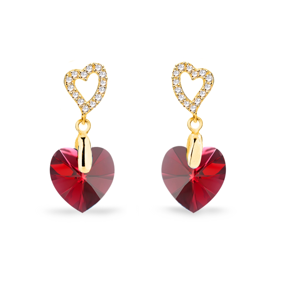Levně Náušnice červené se Swarovski Elements Amore KCSG622810SC Scarlet