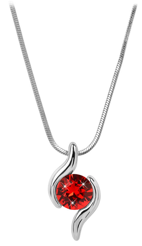 Náhrdelník se Swarovski Elements červená vlnka Light Siam