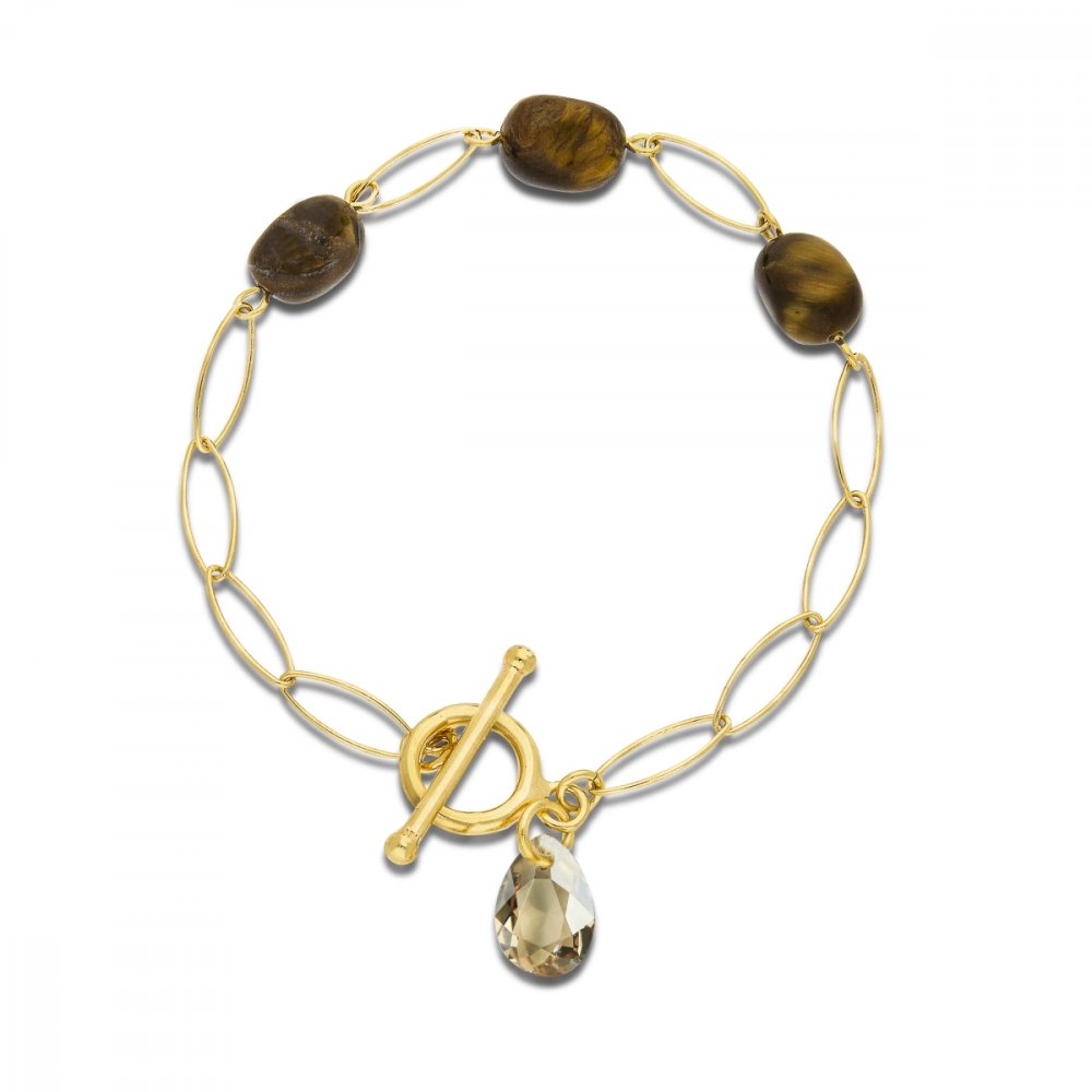 Stříbrný pozlacený náramek zlaté barvy Sassolino BG6433GS10TO Golden Shadow