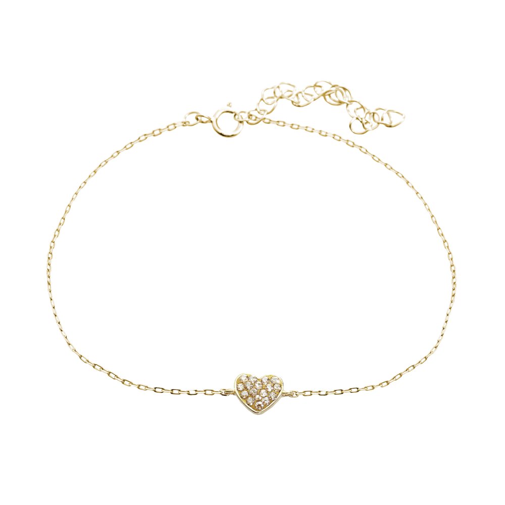 Náramek zlatý se Swarovski Elements Srdce Gold Shadow