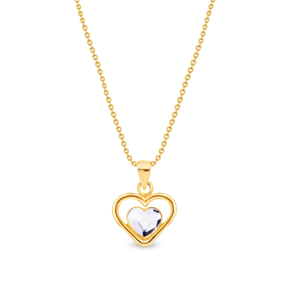 Levně Náhrdelník pozlacený se Swarovski Elements Sweetheart NMG28086C Krystal L