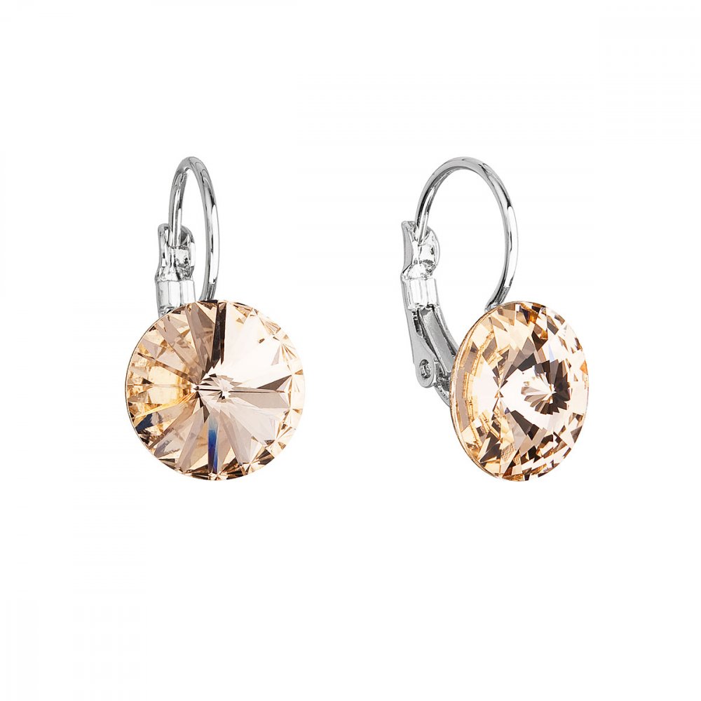 Levně Náušnice Rivoli se Swarovski Elements Light Peach 12 mm