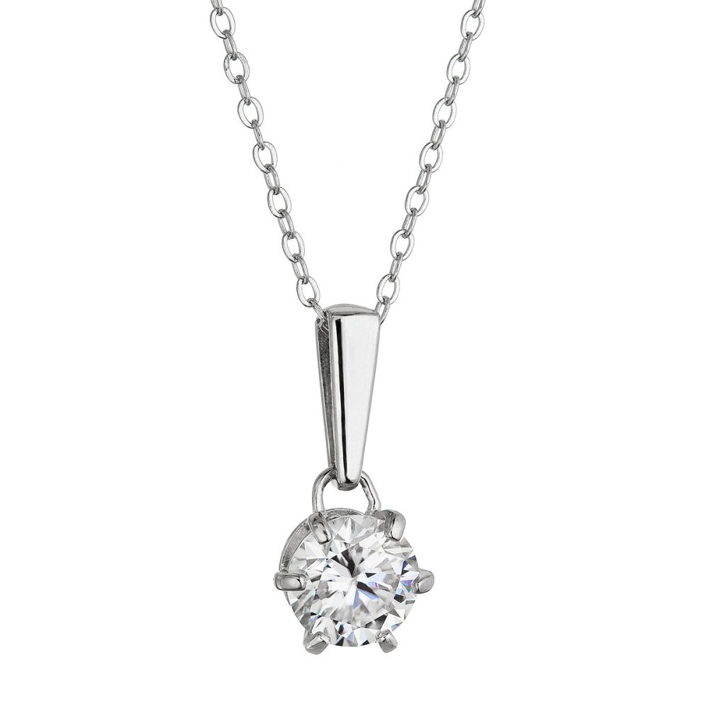 Stříbrný náhrdelník MIA 12M00002 moissanite