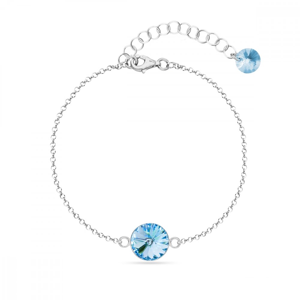 Levně Náramek modrý se Swarovski Elements Candy B1122SS47AQ Aqua