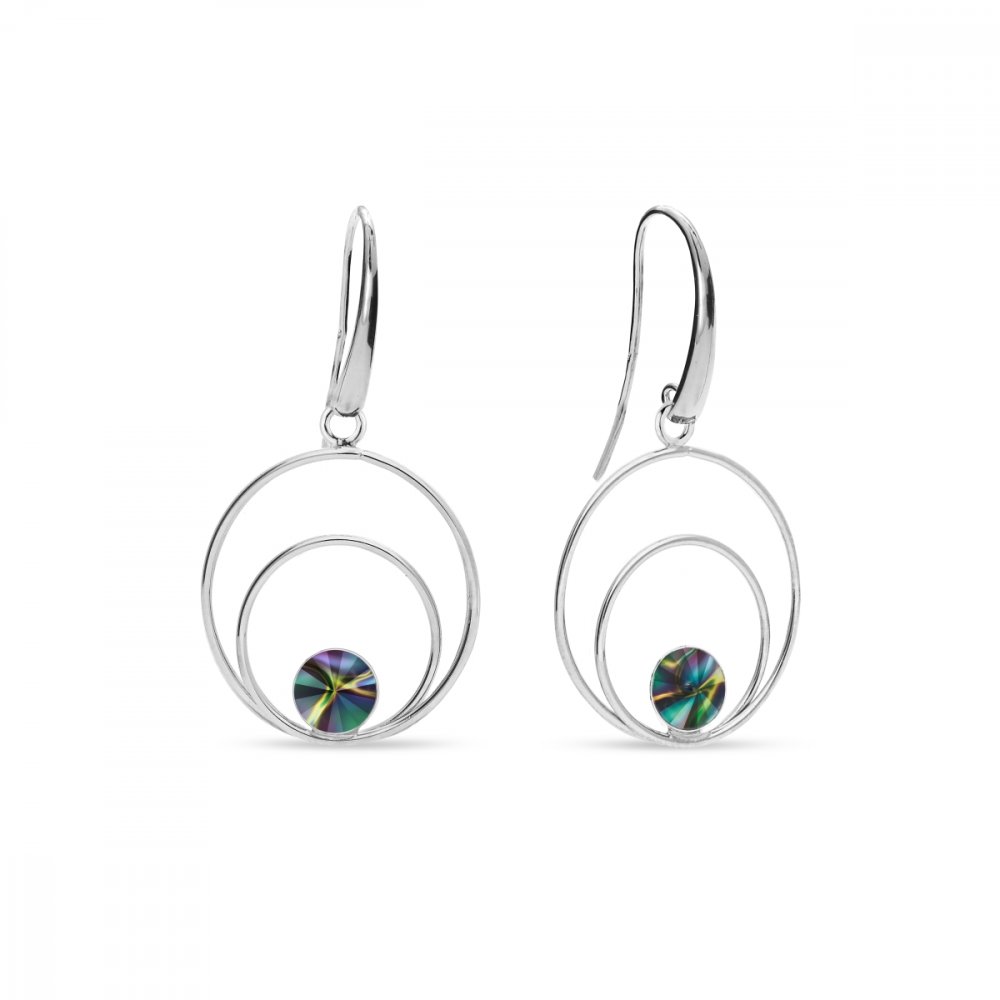 Náušnice duhové se Swarovski Elements Glory KWOD1122SS29RD Rainbow Dark