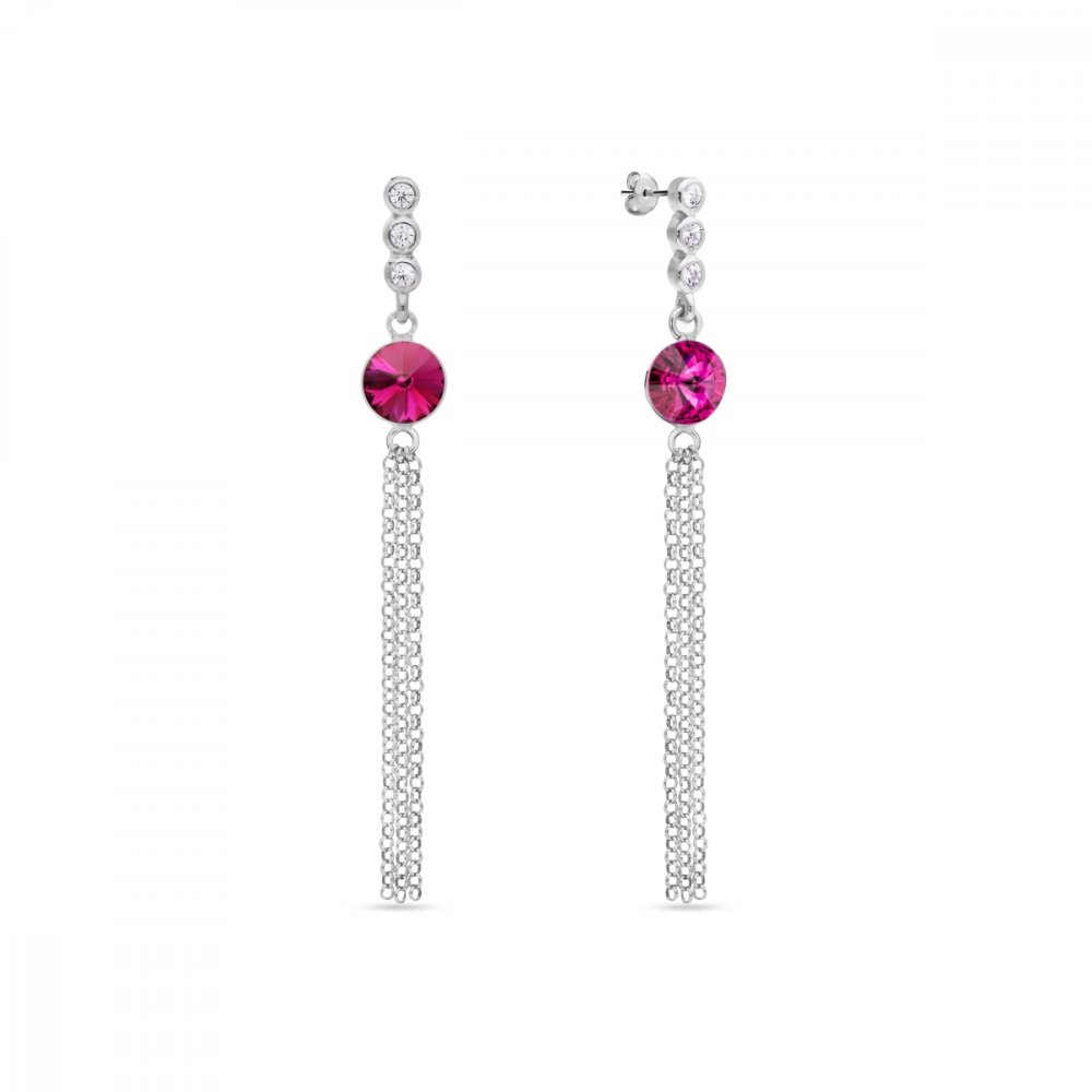 Náušnice růžové se Swarovski Elements Ballena KC1122SS29F Fuchsia