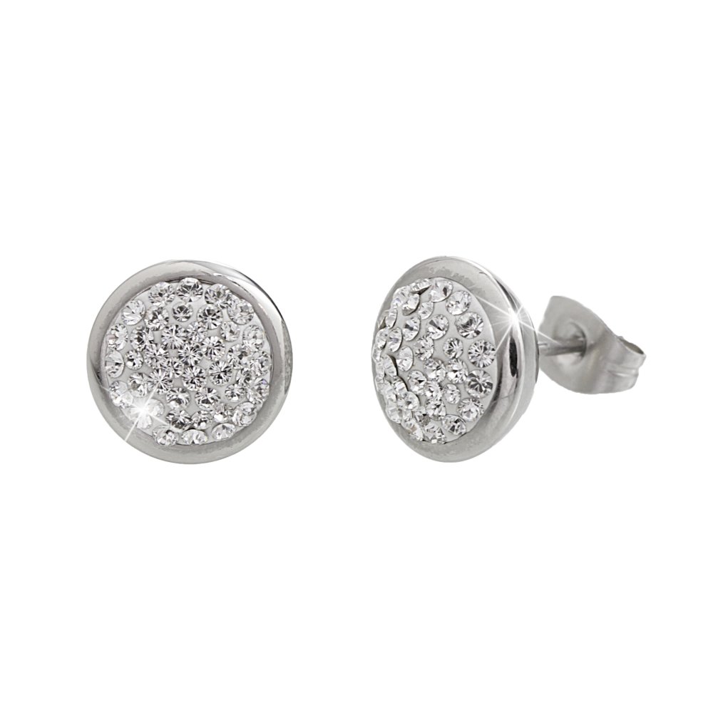 Náušnice čiré se Swarovski Elements kulaté Krystal