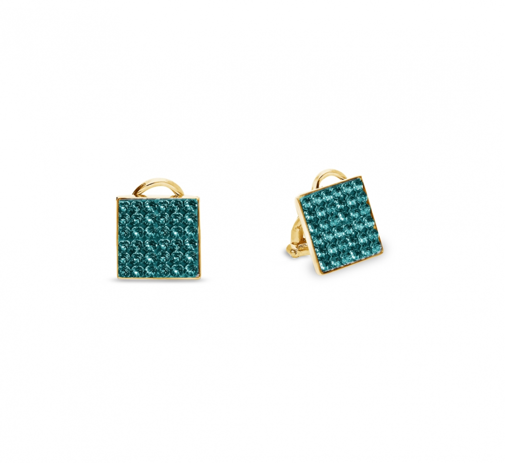 Náušnice zelené se Swarovski Elements Kingdom Clips KLGFM6EM Emerald