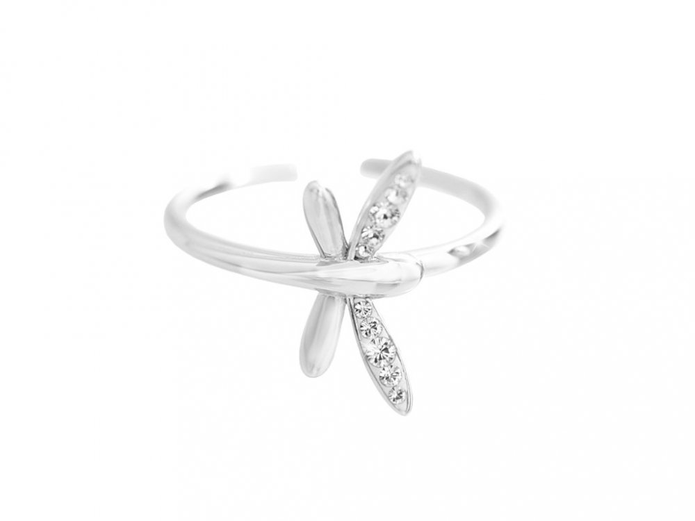 Stříbrný prsten vážka se Swarovski Elements Krystal