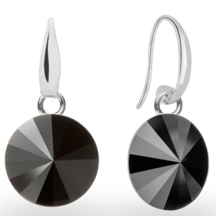 Náušnice Rivoli se Swarovski Elements Candy KW112212H Hematite 10 mm