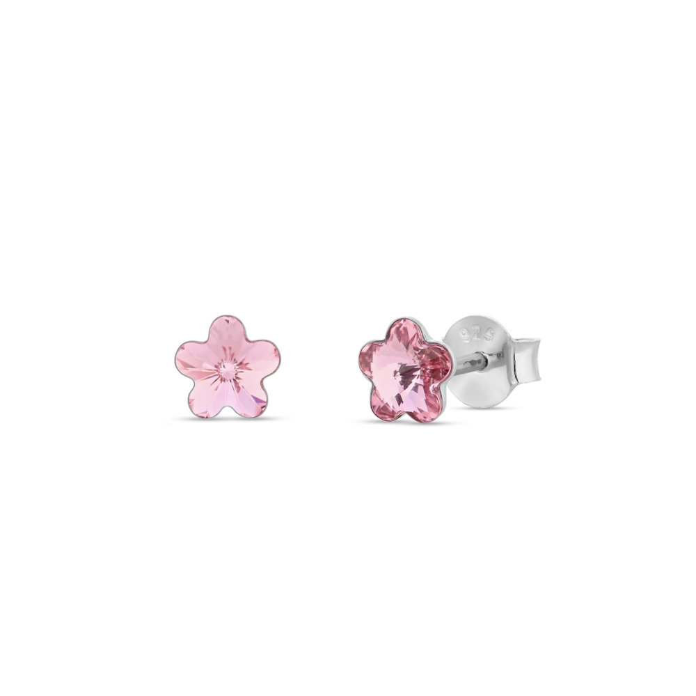 Náušnice se Swarovski Elements Flower Studs - small K47446LR Light Rose