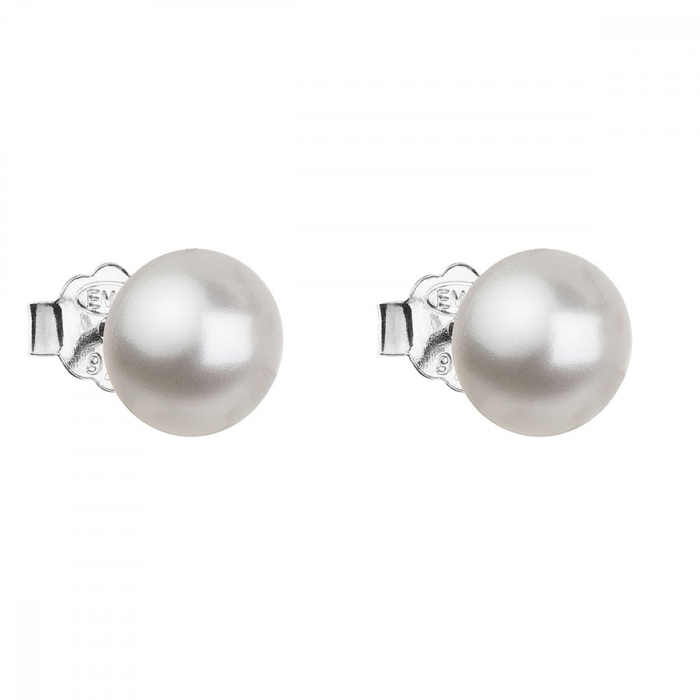 Náušnice se Swarovski Elements 31142.1 Bílá 8 mm