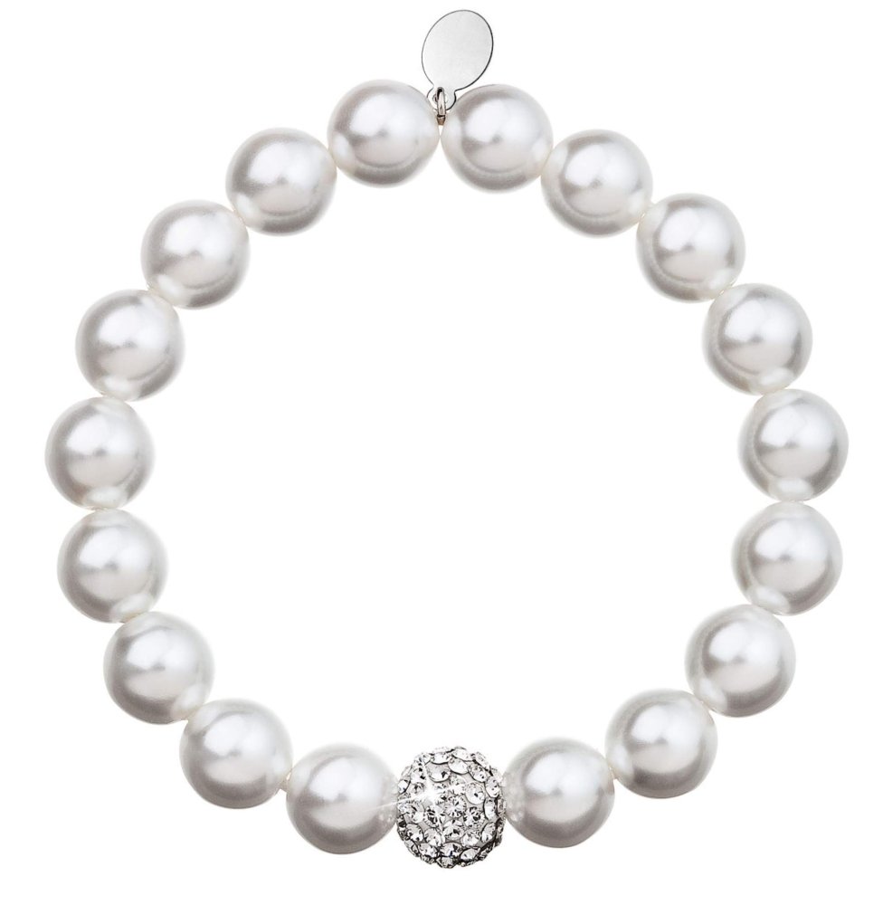Náramek perlový se Swarovski Elements 33074.1 Bílý