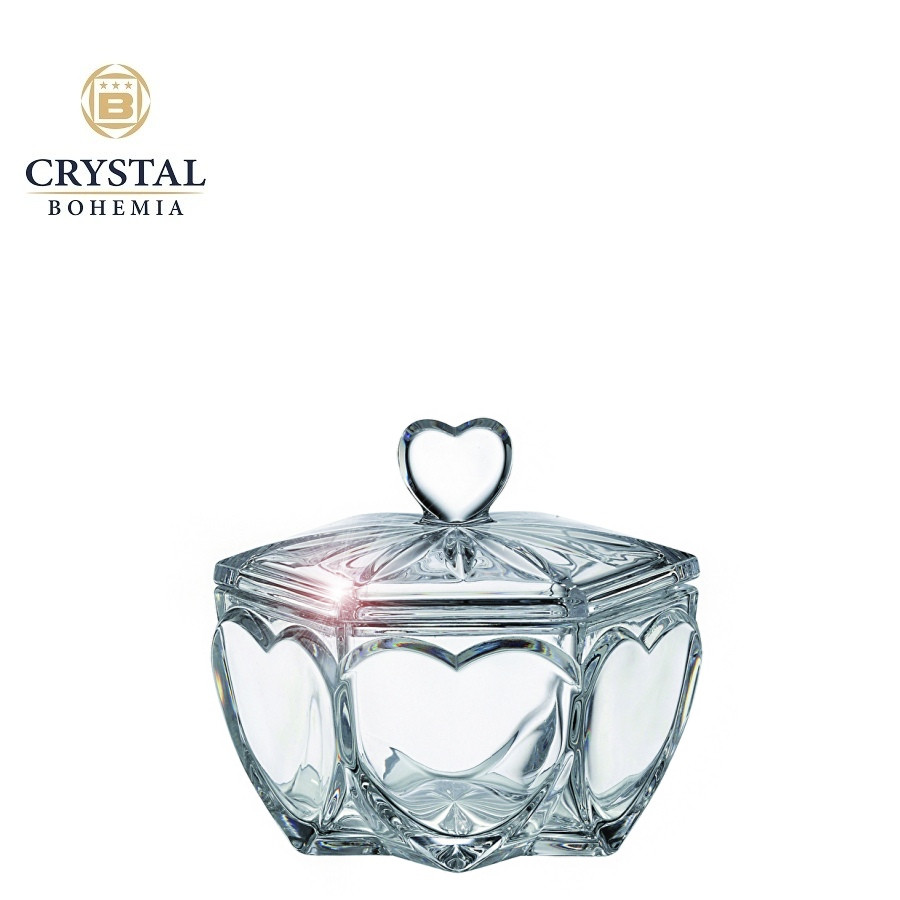Dóza ve tvaru srdce z olovnatého křišťálu