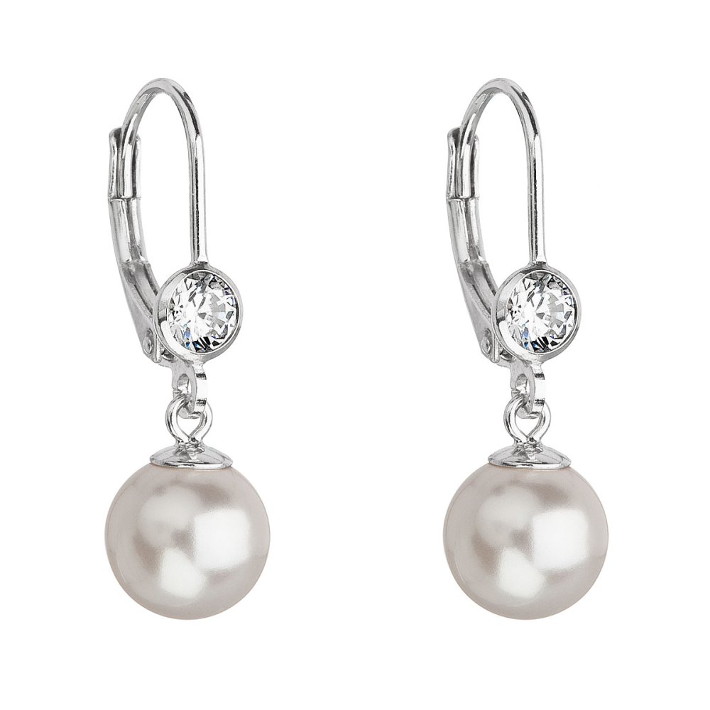 Levně Perlové náušnice se Swarovski Elements 31196.1 Bílá