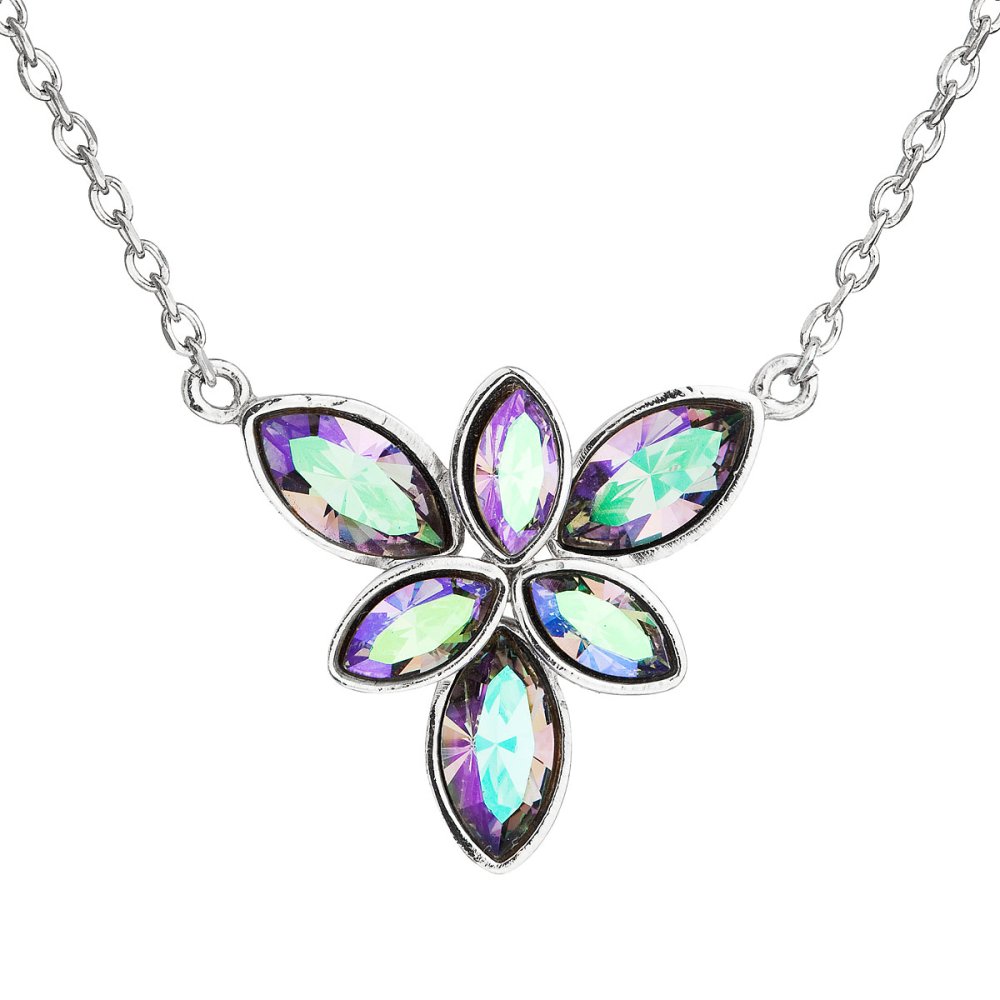 Stříbrný náhrdelník s krystaly Swarovski kytička 32047.5 Paradise Shine