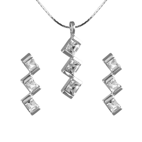 Souprava se Swarovski Elements obdélníky Krystal