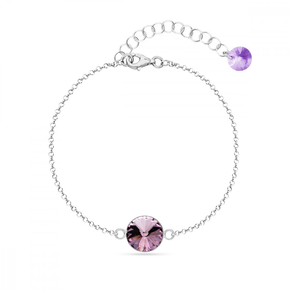 Levně Náramek fialový se Swarovski Elements Candy B1122SS47LAM Light Amethyst
