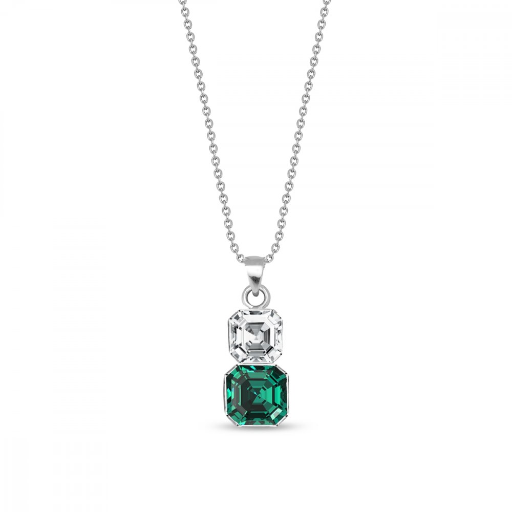 Náhrdelník zelený se Swarovski Elements Imperial Duo NT44802CEM Emerald