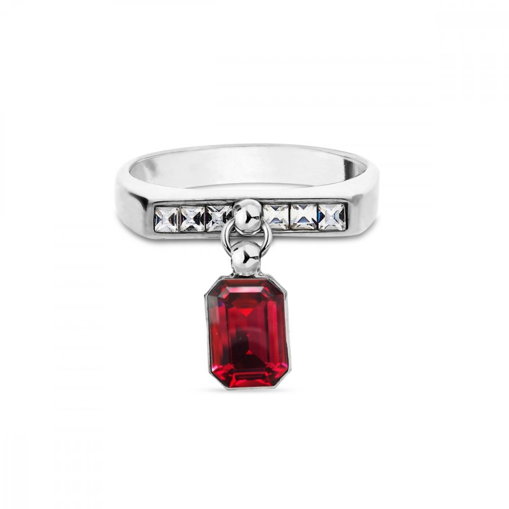 Prsten červený se Swarovski Elements Royal PKK26028SCC Scarlet 56