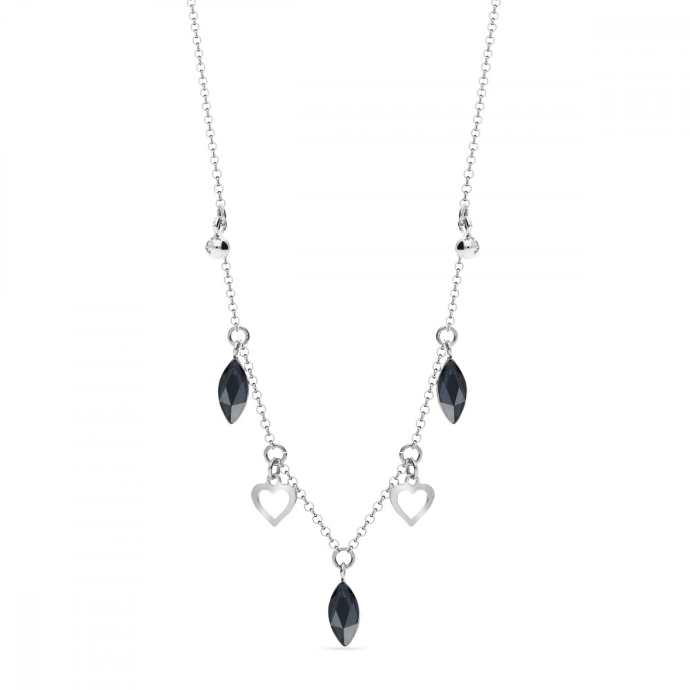 Levně Náhrdelník černý se Swarovski Elements Euphoria NROLO22017GT Graphite