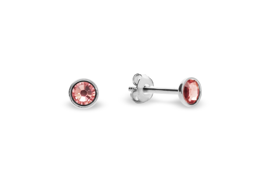 Náušnice oranžové se Swarovski Elements Pinpoint Studs K2038SS10RP Rose Peach