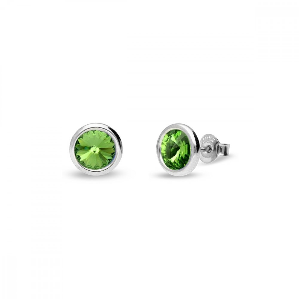 Náušnice zelené se Swarovski Elements Tiny Bonbon Studs KR1122SS29PE Peridot 6 mm