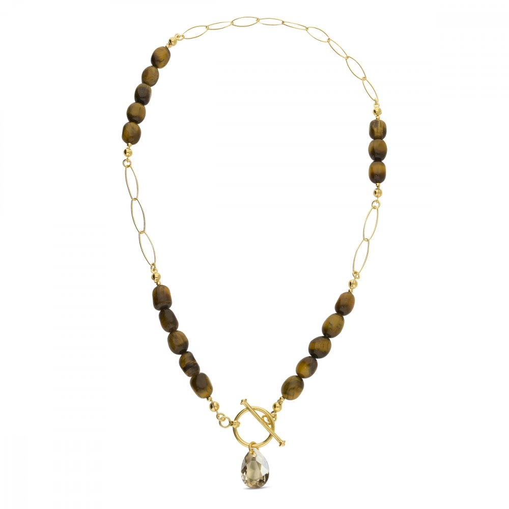 Stříbrný pozlacený náhrdelník zlaté barvy Sassolino NG6433GS10TO Golden Shadow