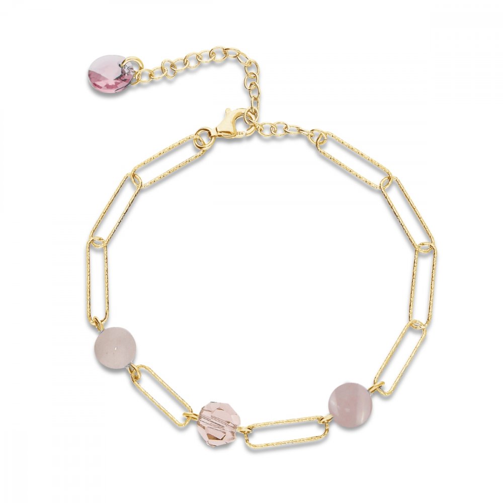 Stříbrný pozlacený náramek růžový Trilliant BG4706VR6RQ Vintage Rose