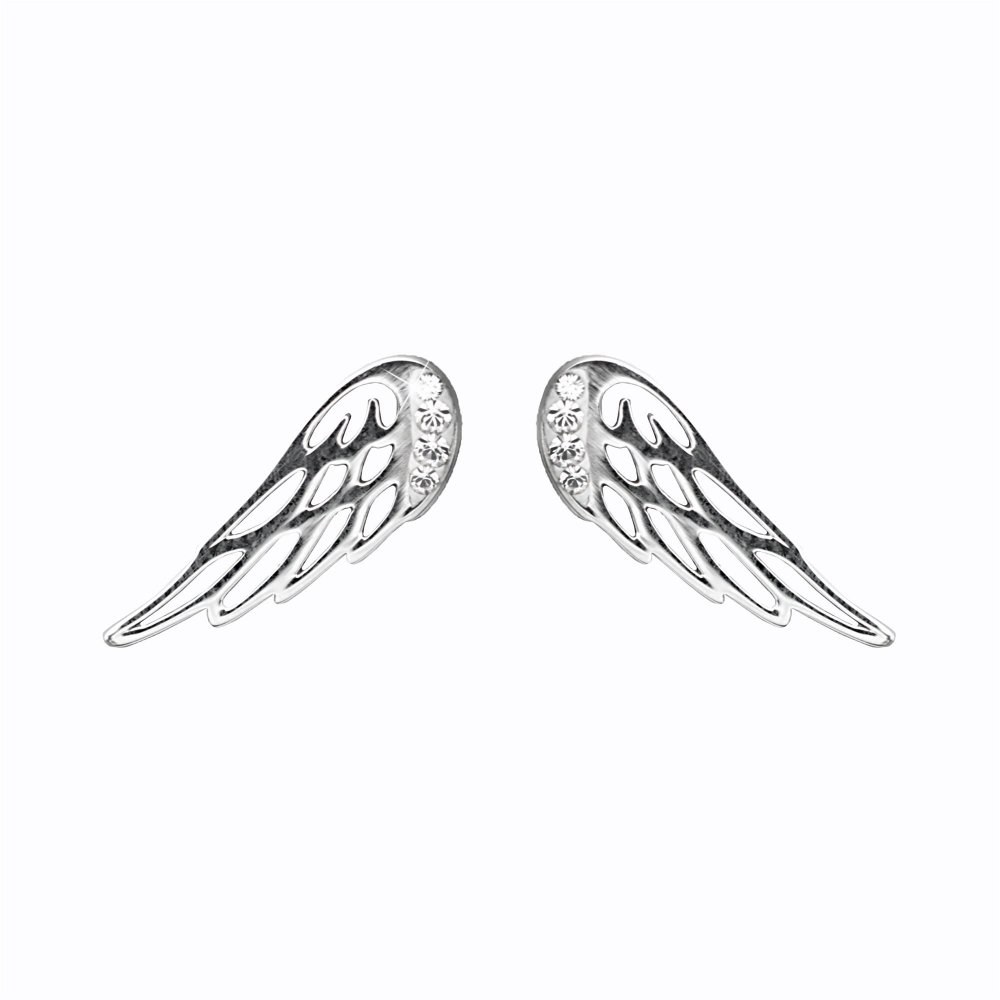 Náušnice z chirurgické oceli s krystaly Swarovski Elements Křídla