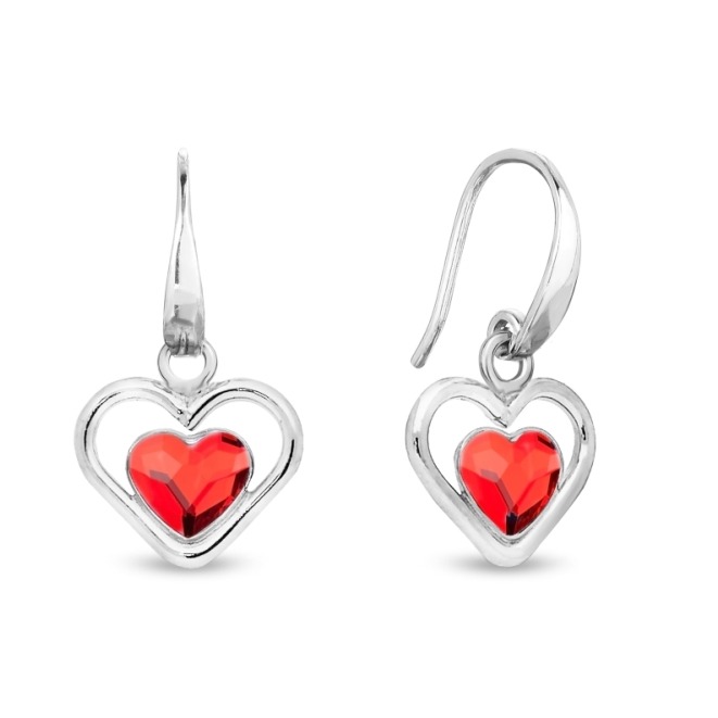 Náušnice červené se Swarovski Elements Sweetheart KWM28086LSI Light Siam