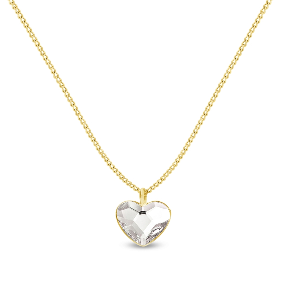 Levně Náhrdelník čirý se Swarovski Elements Heart NG28086C Krystal L